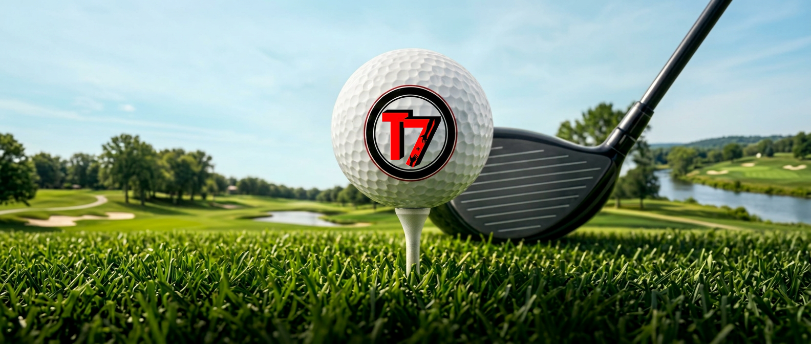 Golf ball on tee at Cider Ridge Golf Club